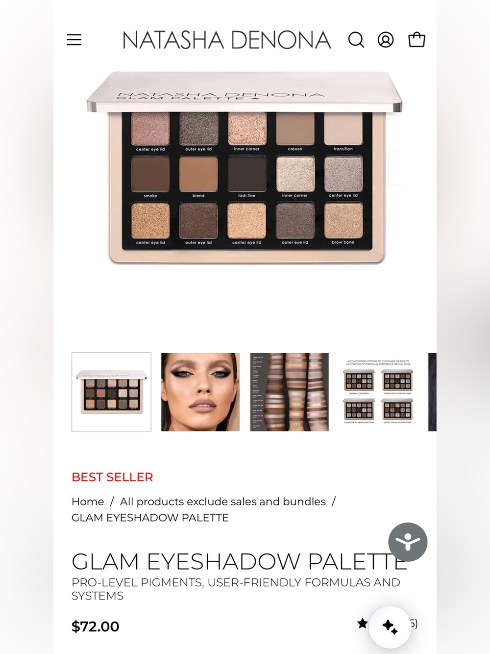 Natasha Denona Glam Eyeshadow Palette -